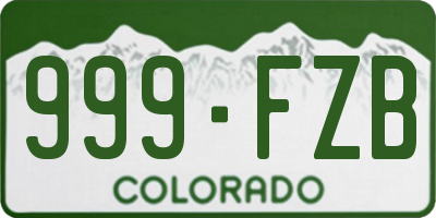 CO license plate 999FZB