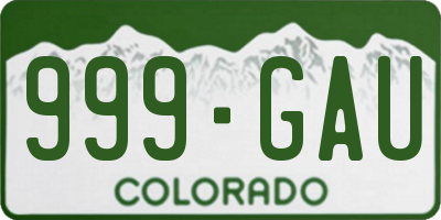 CO license plate 999GAU