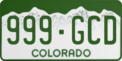 CO license plate 999GCD