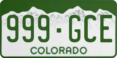 CO license plate 999GCE