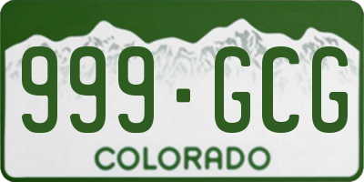 CO license plate 999GCG