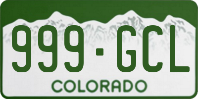 CO license plate 999GCL