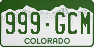 CO license plate 999GCM