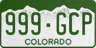 CO license plate 999GCP