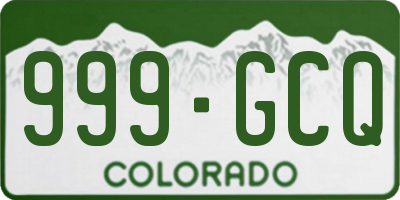 CO license plate 999GCQ