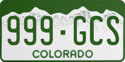 CO license plate 999GCS