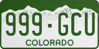CO license plate 999GCU
