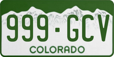 CO license plate 999GCV