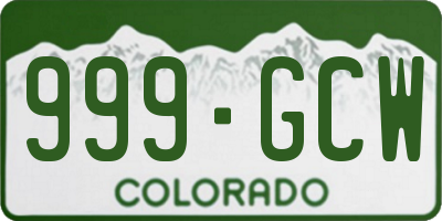 CO license plate 999GCW