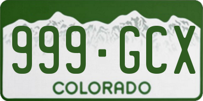 CO license plate 999GCX