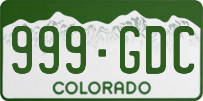 CO license plate 999GDC