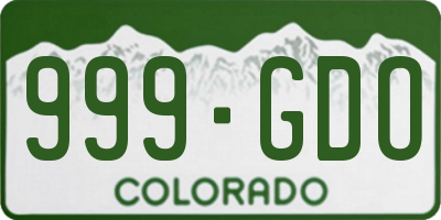 CO license plate 999GDO