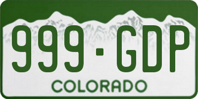 CO license plate 999GDP