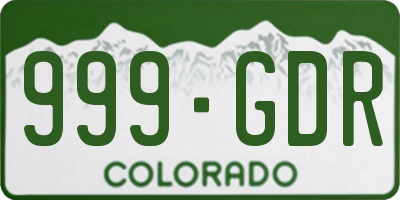 CO license plate 999GDR