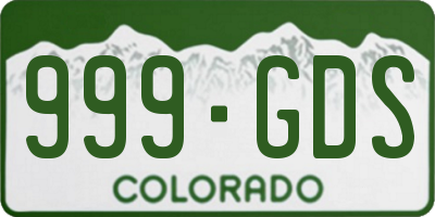 CO license plate 999GDS