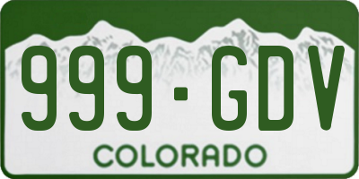 CO license plate 999GDV