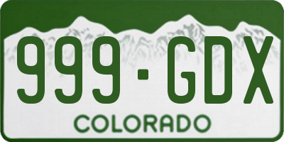 CO license plate 999GDX