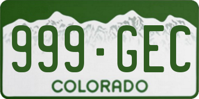CO license plate 999GEC