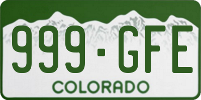 CO license plate 999GFE