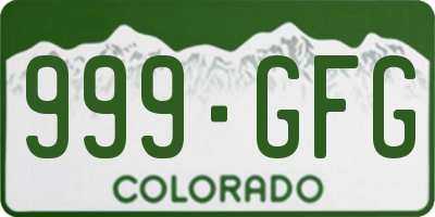 CO license plate 999GFG