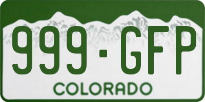 CO license plate 999GFP