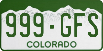 CO license plate 999GFS