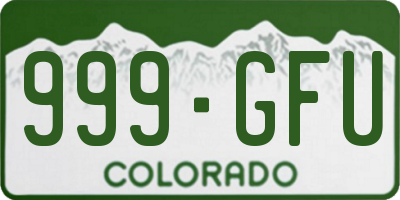 CO license plate 999GFU