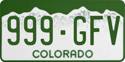 CO license plate 999GFV