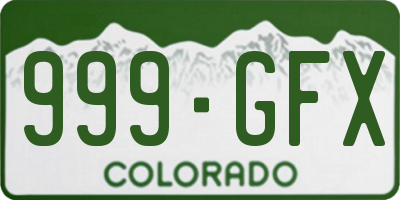 CO license plate 999GFX