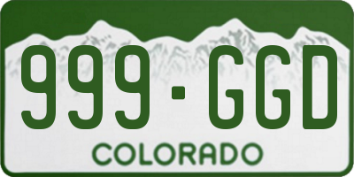 CO license plate 999GGD
