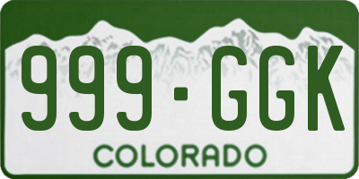 CO license plate 999GGK