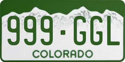 CO license plate 999GGL
