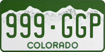 CO license plate 999GGP