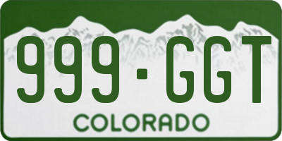 CO license plate 999GGT