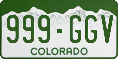 CO license plate 999GGV
