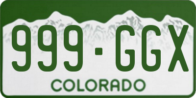 CO license plate 999GGX
