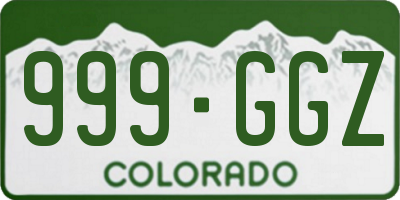 CO license plate 999GGZ