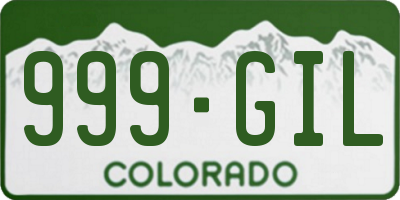 CO license plate 999GIL