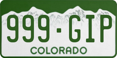 CO license plate 999GIP