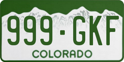 CO license plate 999GKF