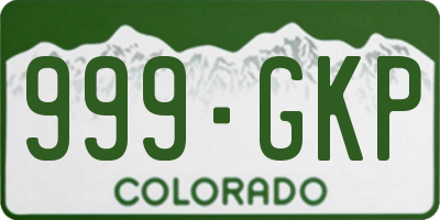 CO license plate 999GKP