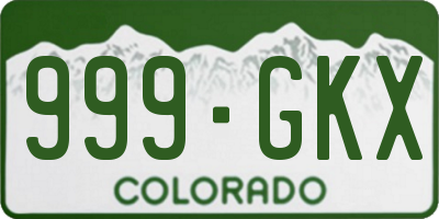 CO license plate 999GKX