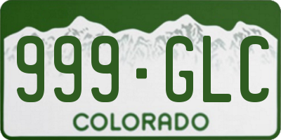 CO license plate 999GLC
