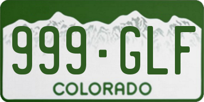 CO license plate 999GLF
