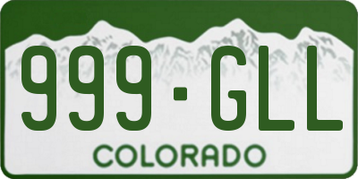 CO license plate 999GLL