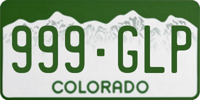 CO license plate 999GLP