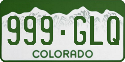 CO license plate 999GLQ