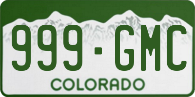 CO license plate 999GMC