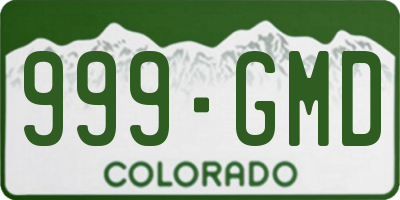 CO license plate 999GMD