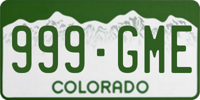 CO license plate 999GME